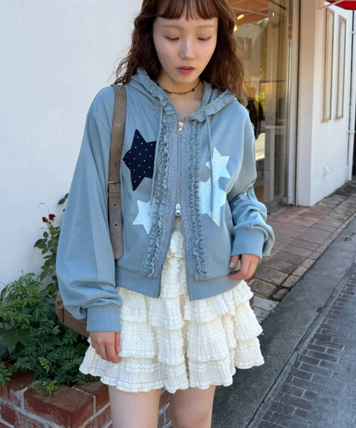 [短version] w closet Star pattern patchwork hoodie - Image 17