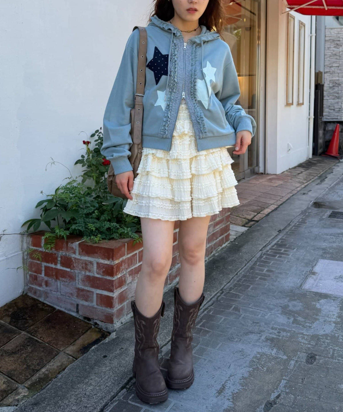 [短version] w closet Star pattern patchwork hoodie - Image 20