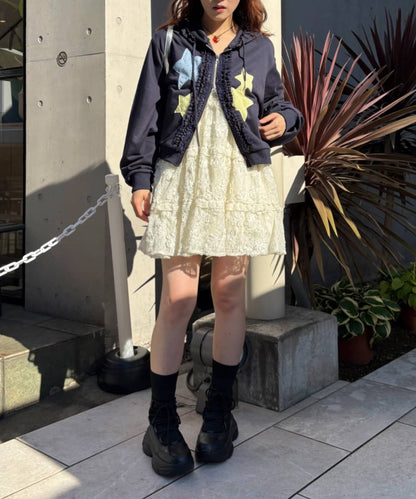 [短version] w closet Star pattern patchwork hoodie - Image 26