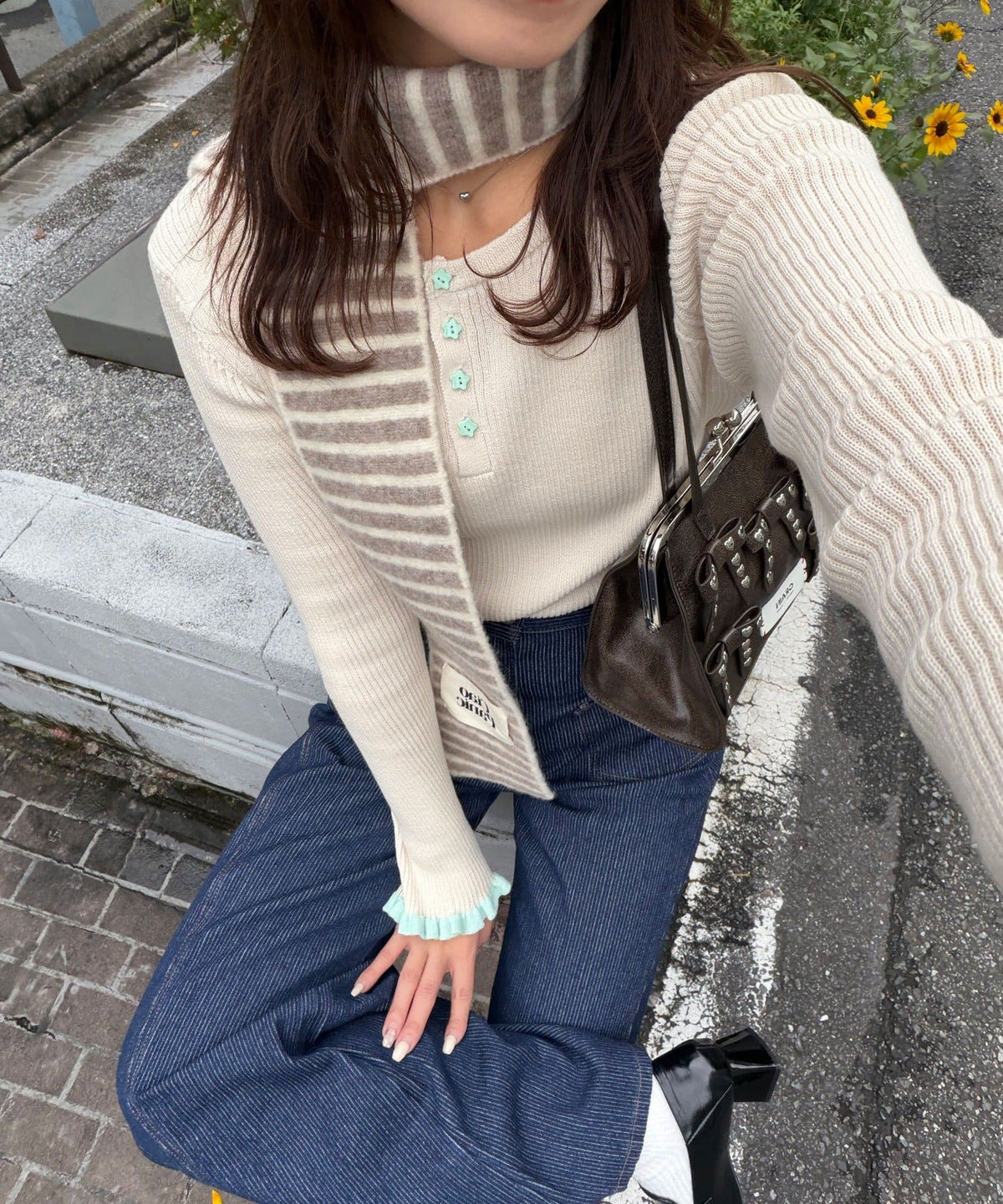 CIAOPANIC 拼色條紋幼頸巾 - Image 15