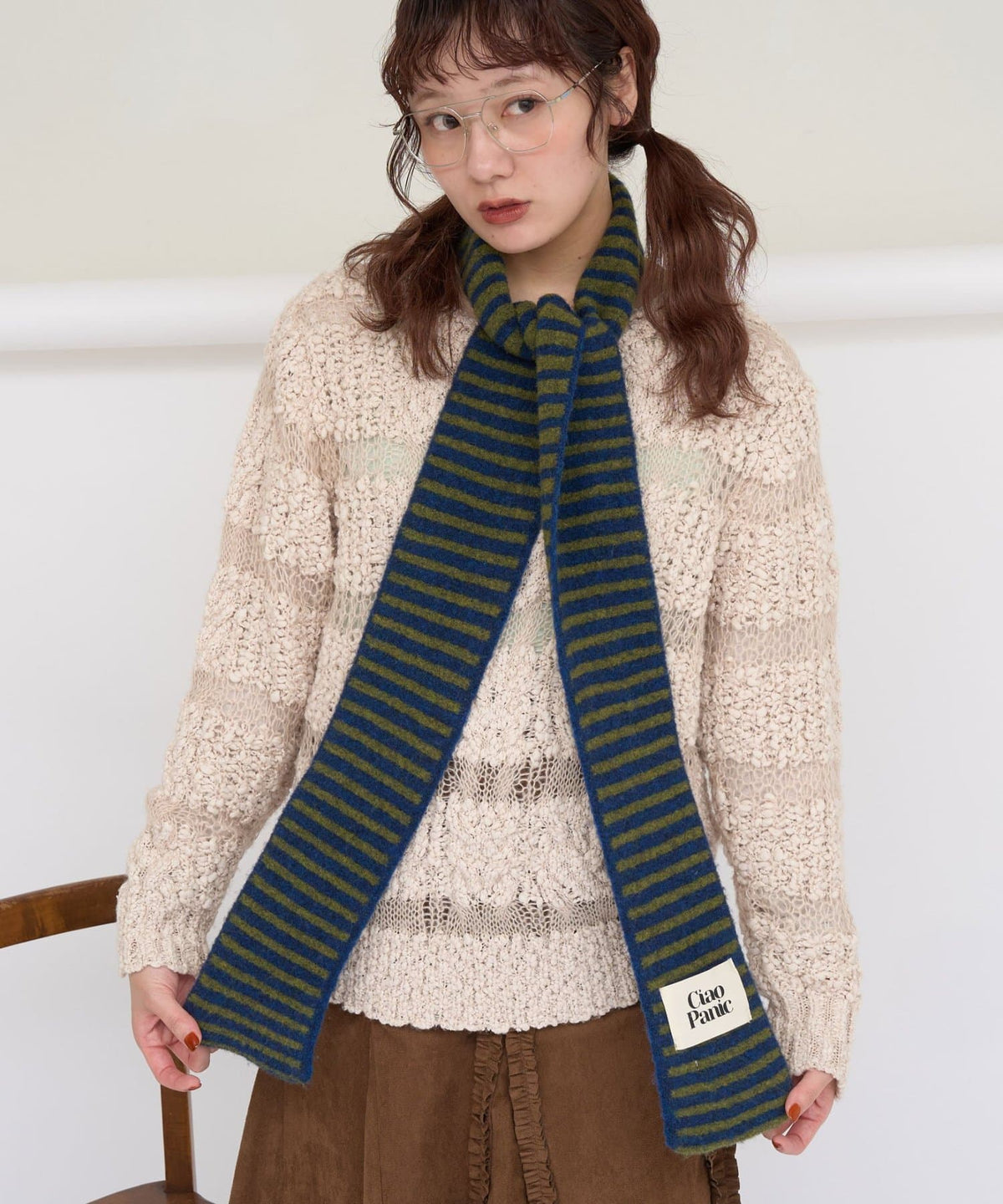CIAOPANIC 拼色條紋幼頸巾 - Image 1
