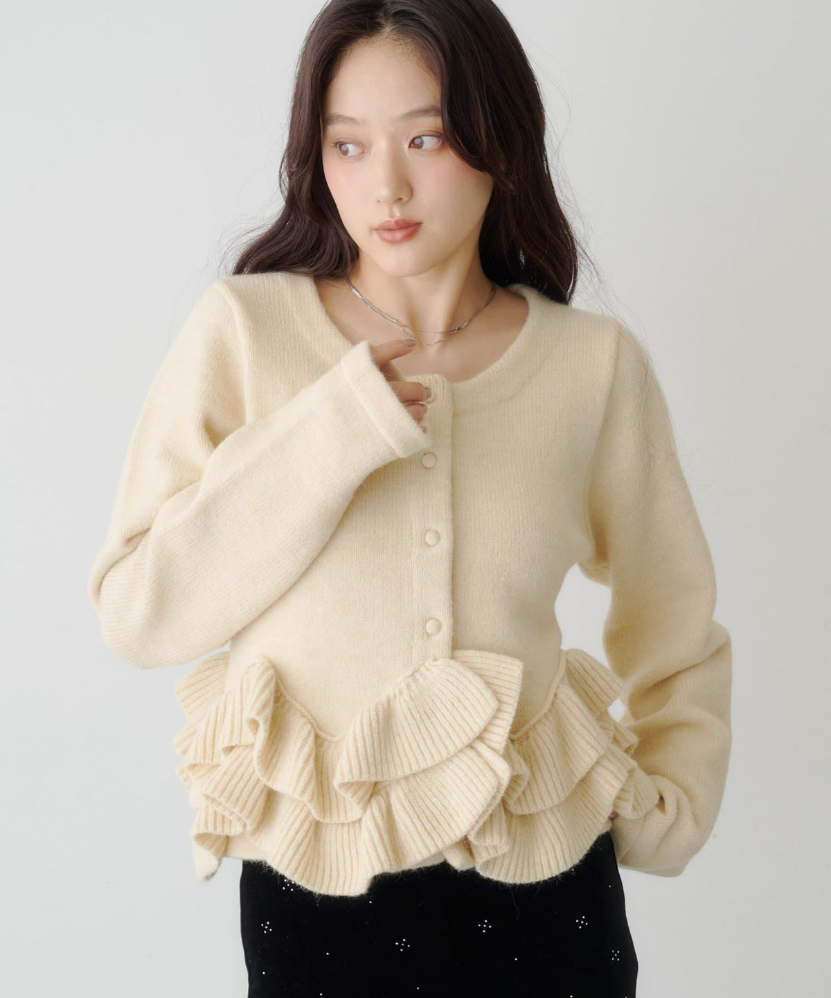 Kastane Peplum Knit Cardigan - Image 1