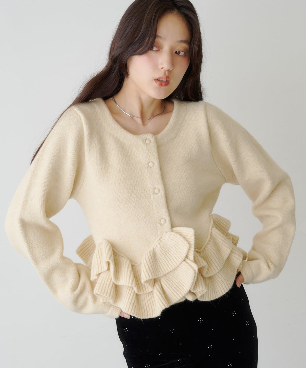 Kastane Peplum Knit Cardigan - Image 11