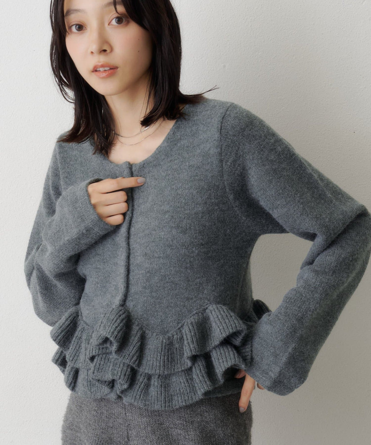 Kastane Peplum Knit Cardigan - Image 3