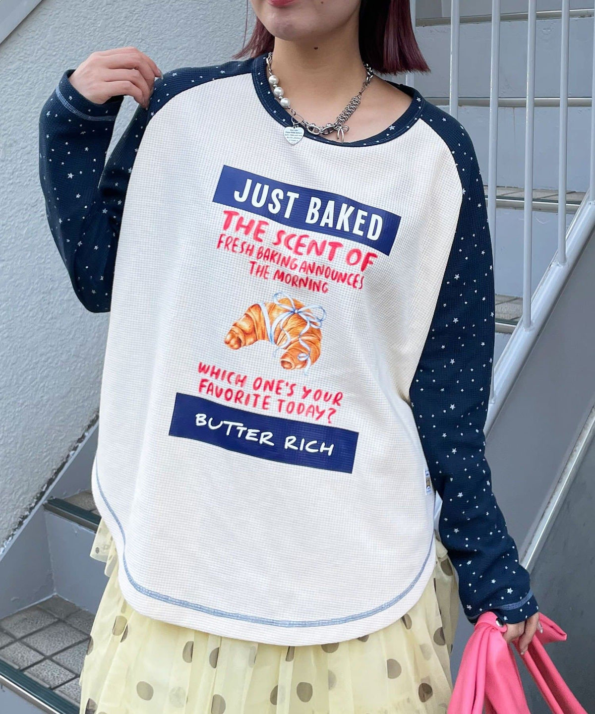 HELLO.SANFRANCISCO Bread print waffle tee - Image 2