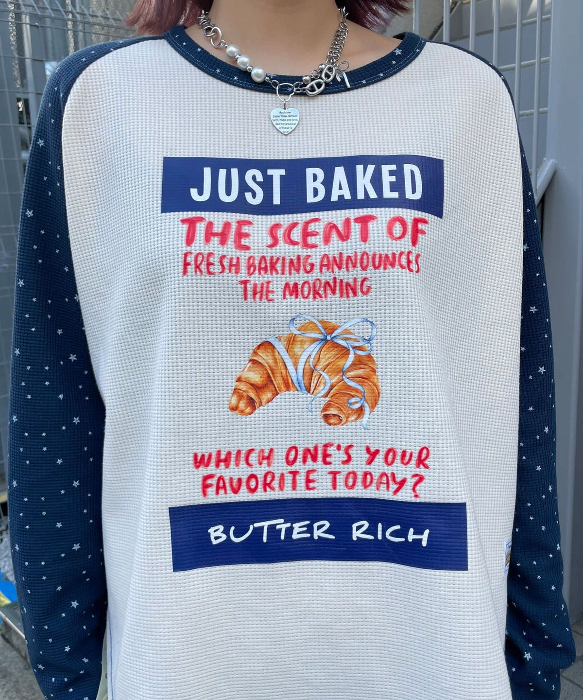 HELLO.SANFRANCISCO Bread print waffle tee - Image 15