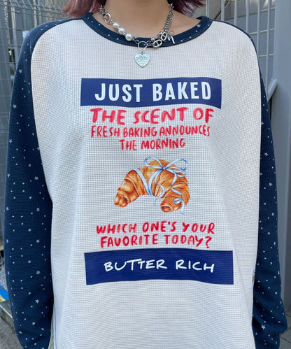 HELLO.SANFRANCISCO Bread print waffle tee - Image 15