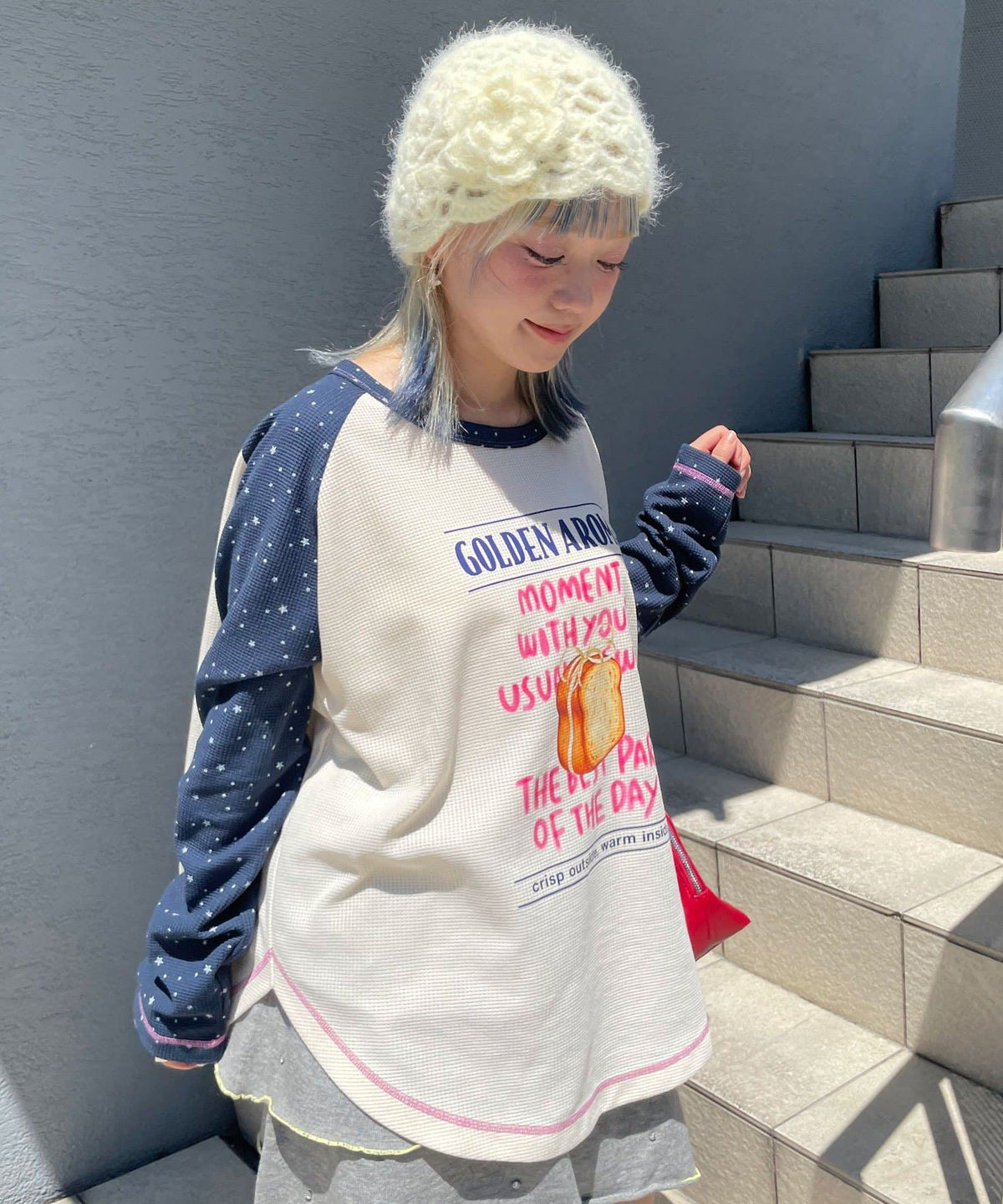 HELLO.SANFRANCISCO Bread print waffle tee - Image 19