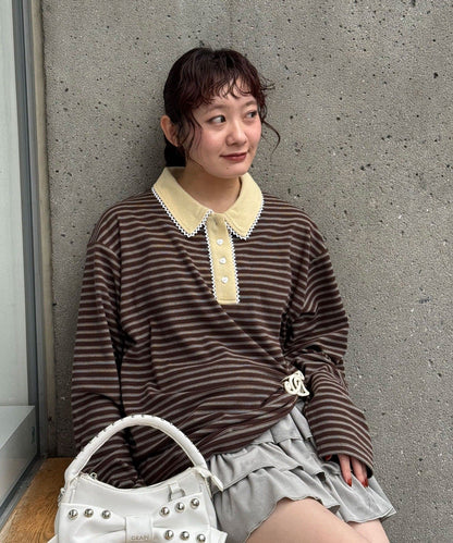 CIAOPANIC 橫條 Lace Rugby Polo - Image 4