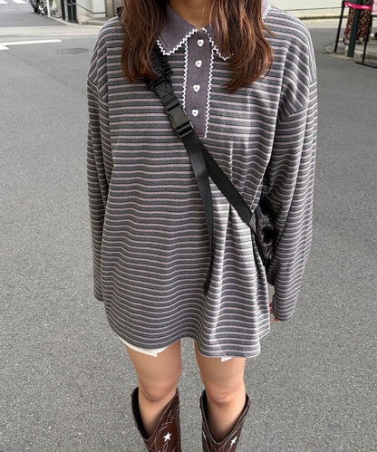 CIAOPANIC 橫條 Lace Rugby Polo - Image 3