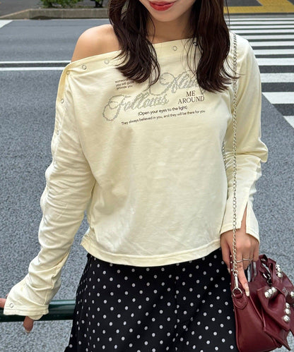 CIAOPANIC 一字膊紐扣 Tee - Image 1