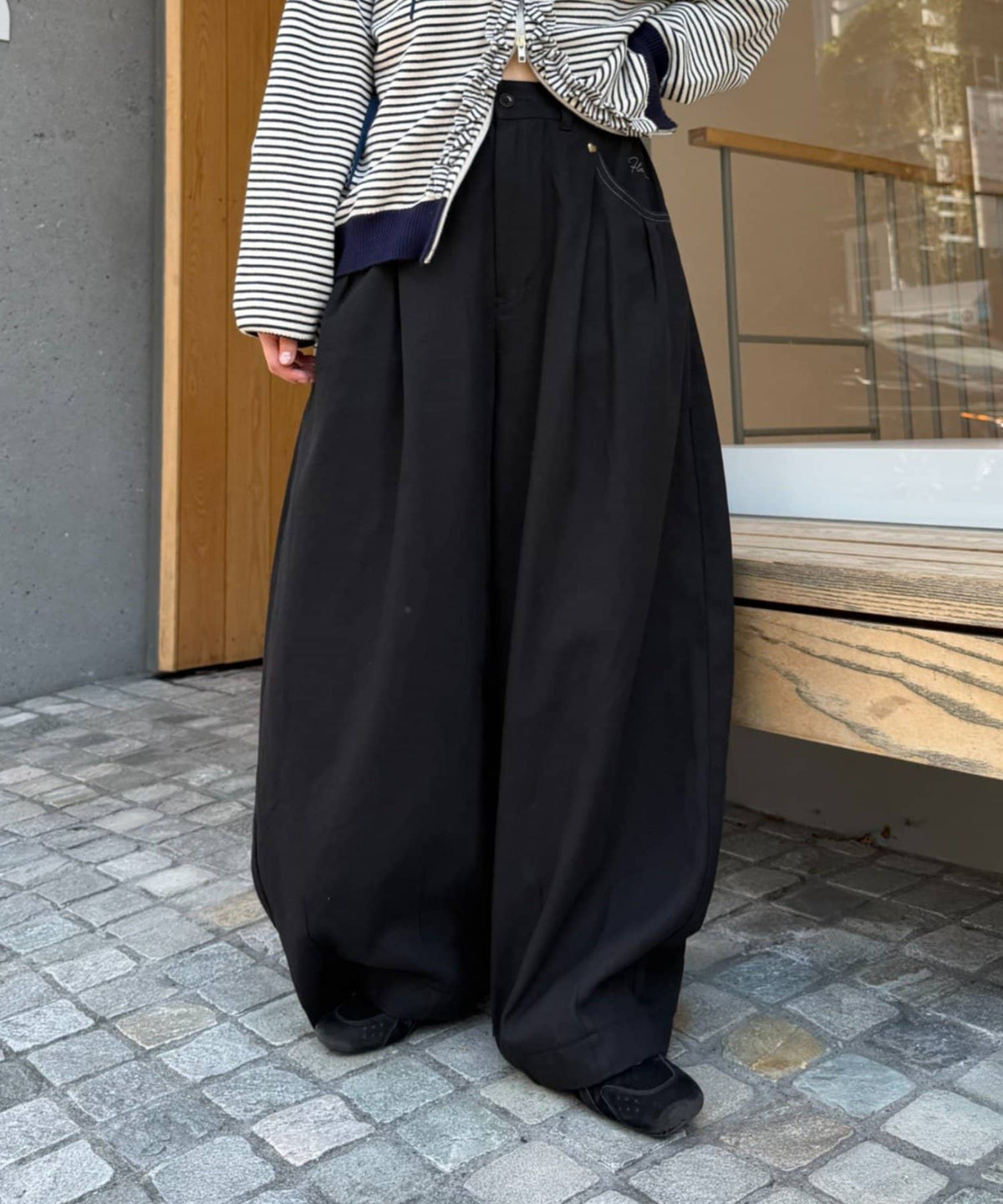 w closet barrel denim pants with 刺繡 - Image 2