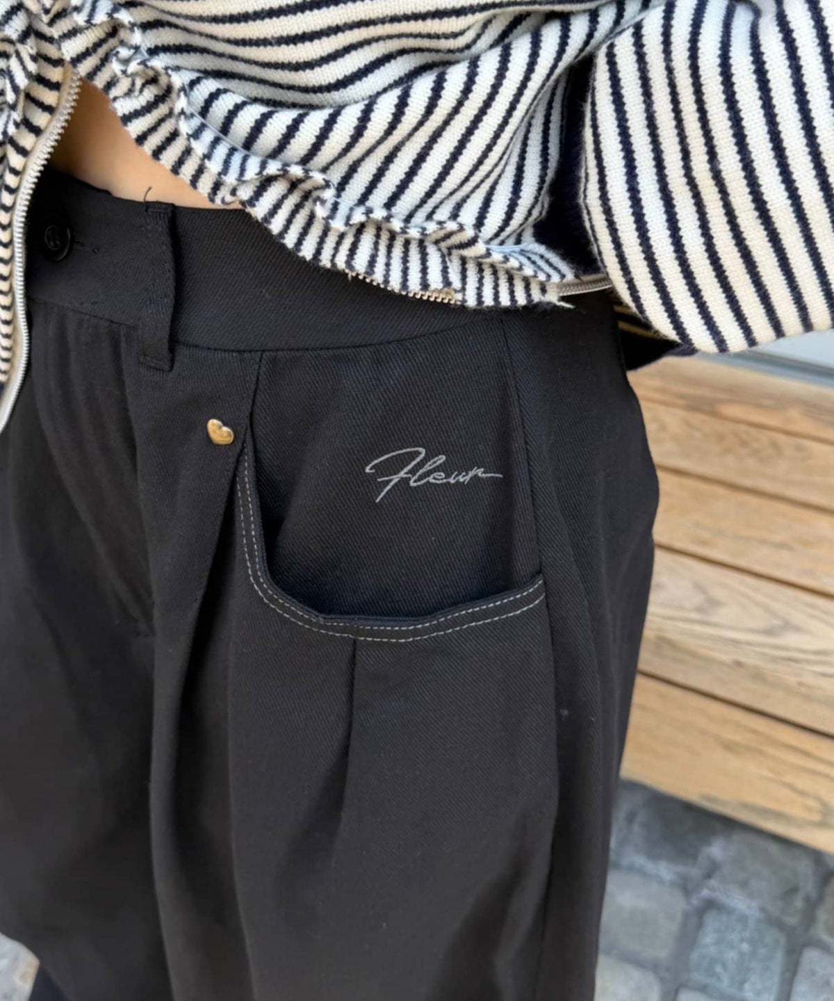 w closet barrel denim pants with 刺繡 - Image 12