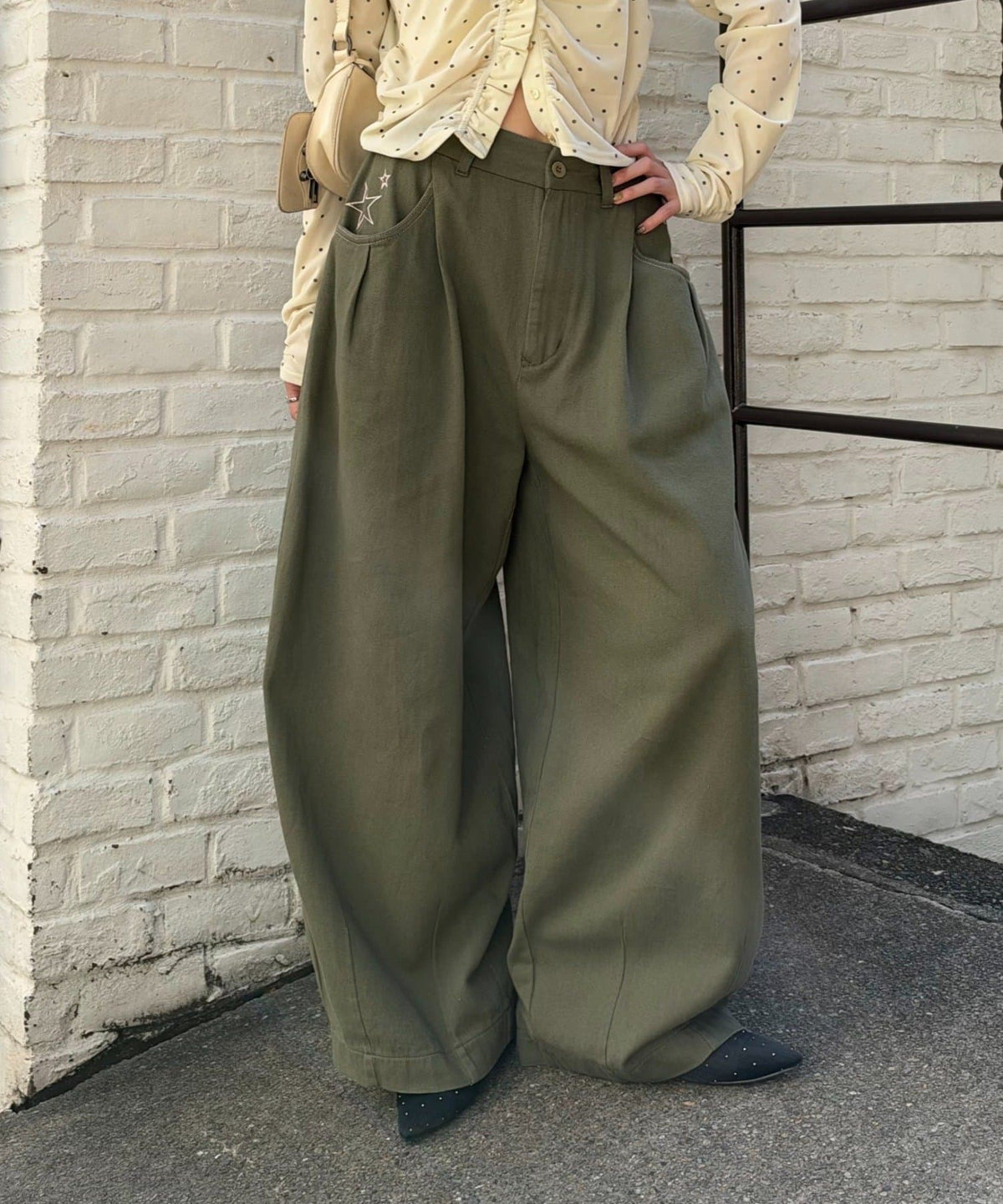 w closet barrel denim pants with 刺繡 - Image 3