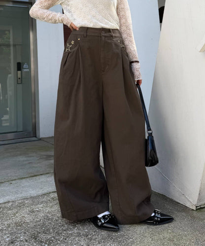 w closet barrel denim pants with 刺繡 - Image 1