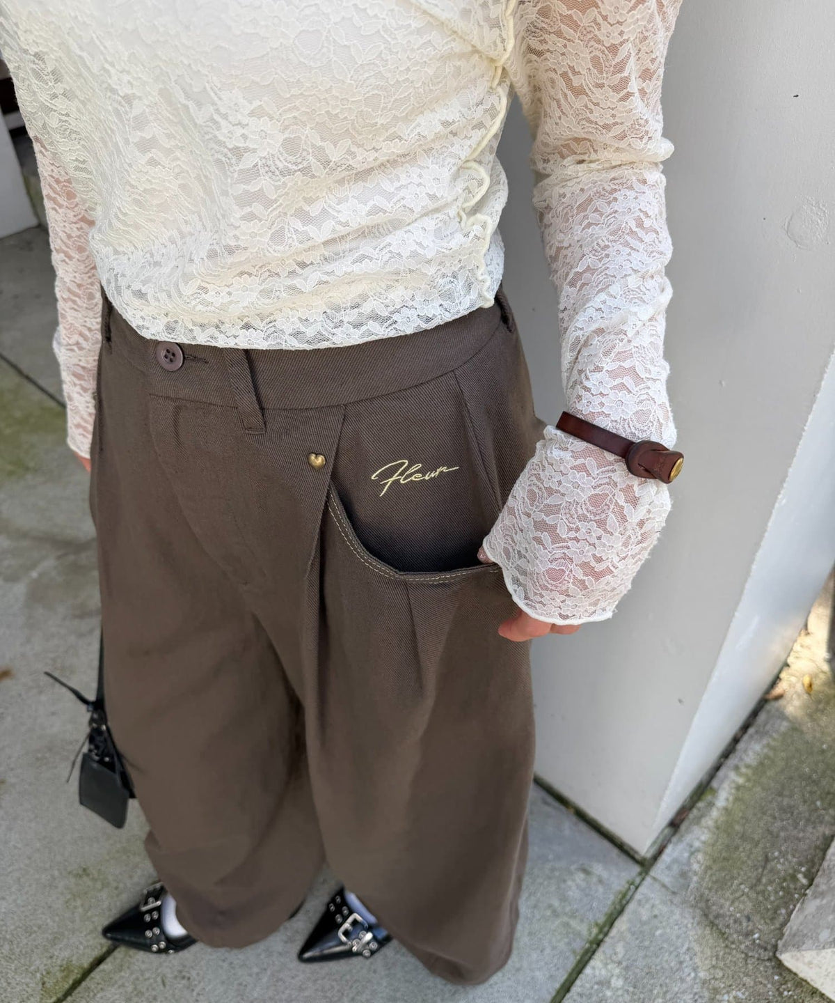 w closet barrel denim pants with 刺繡 - Image 26