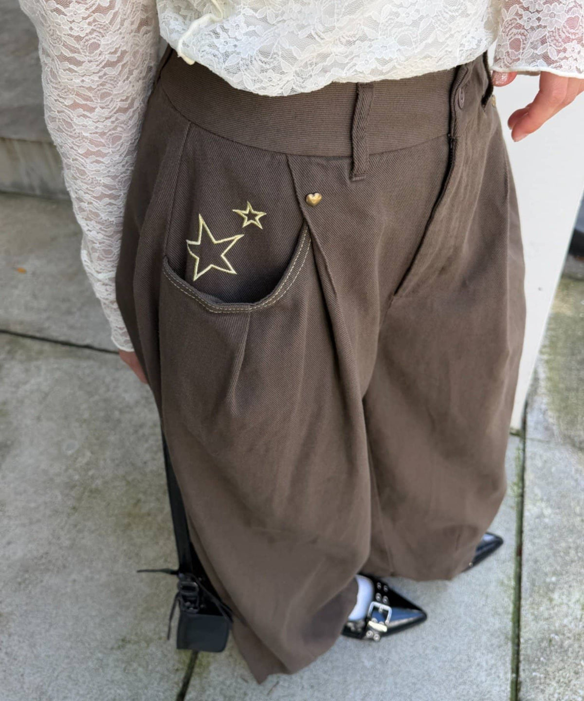 w closet barrel denim pants with 刺繡 - Image 27