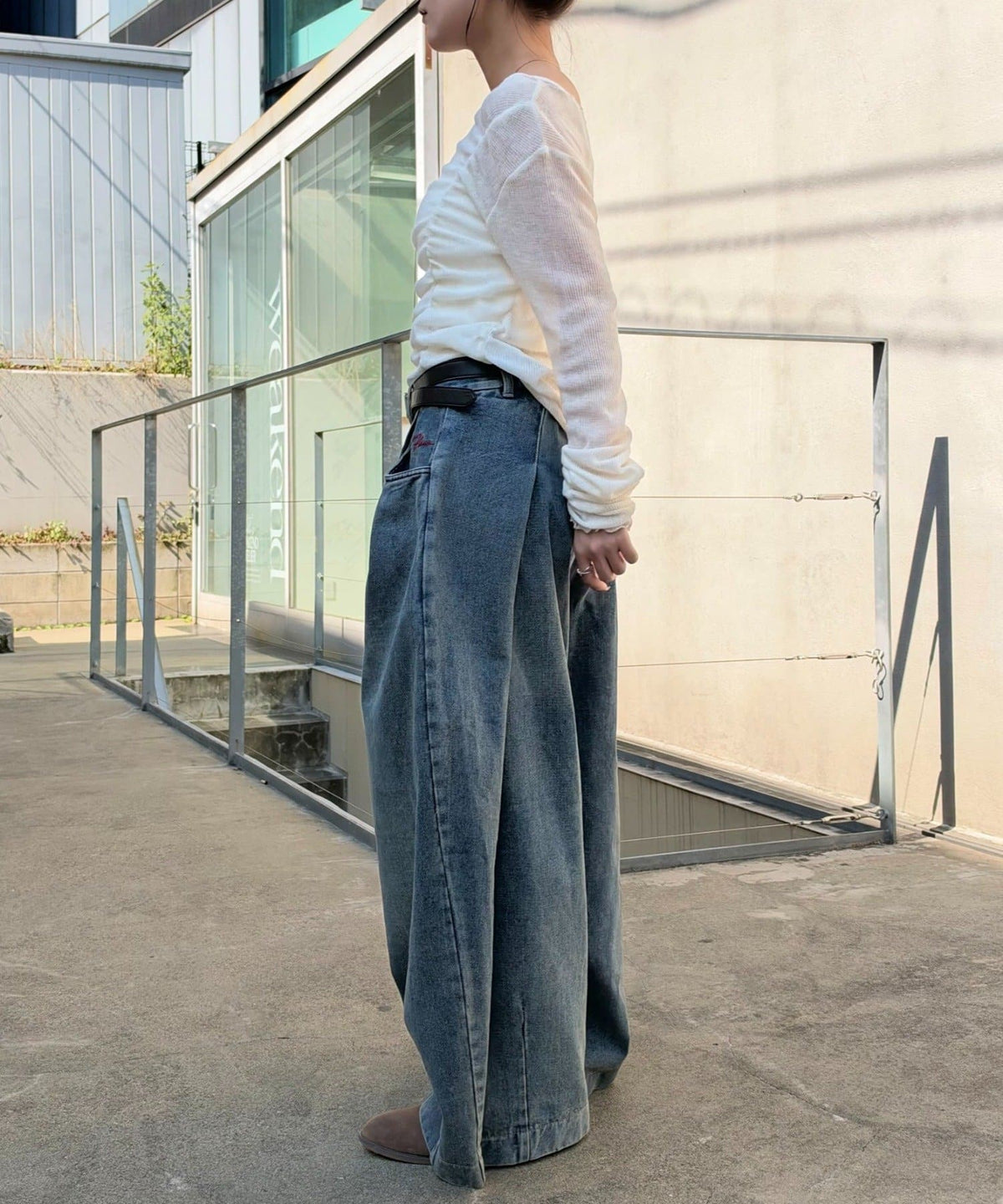 w closet barrel denim pants with 刺繡 - Image 37