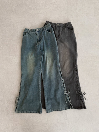 Kutir Ribbon flared denim pants