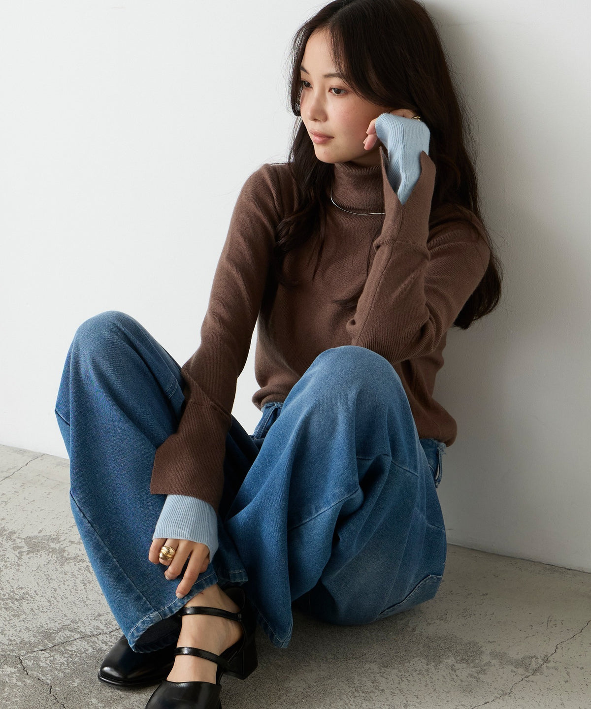 [超暖！] forksy. 假2件針織高領Top - Image 6