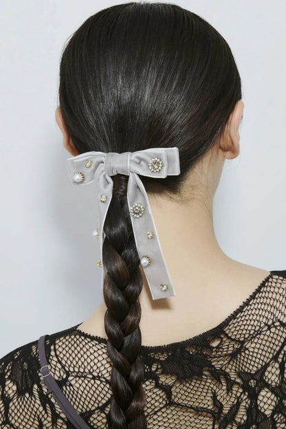 GOLDY Decorative Velour Ribbon Barrette