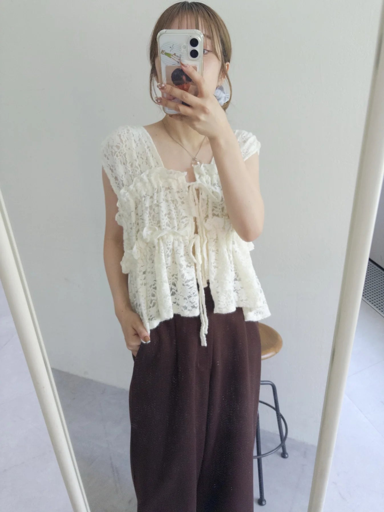 umm. By Discoat Lace 褶褶絲帶sleeveless