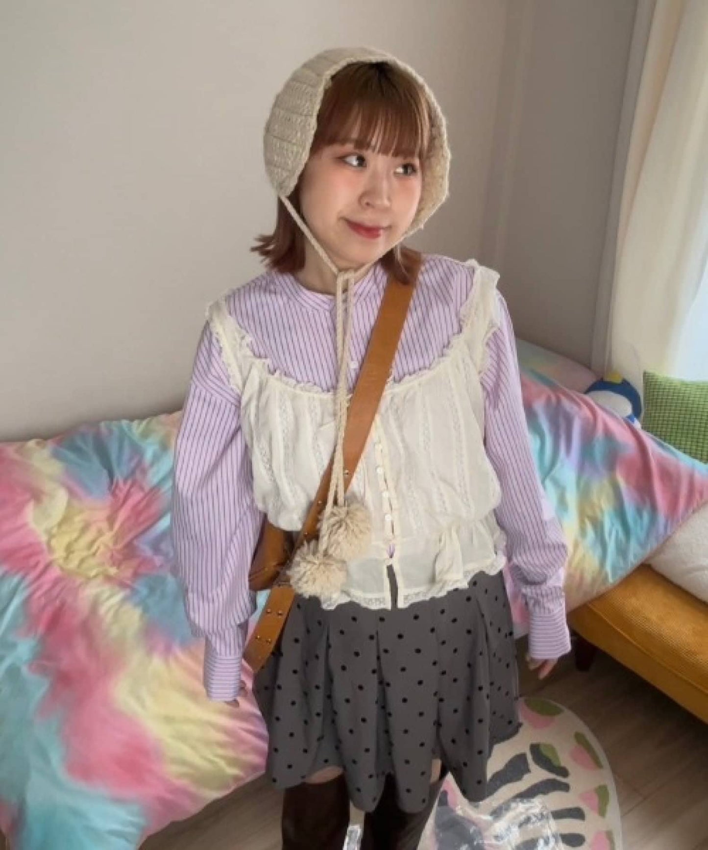 HELLO.SANFRANCISCO Striped 2-way bowtie blouse