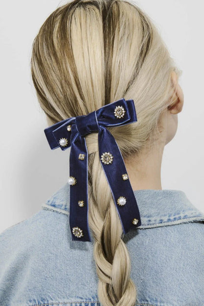 GOLDY Decorative Velour Ribbon Barrette