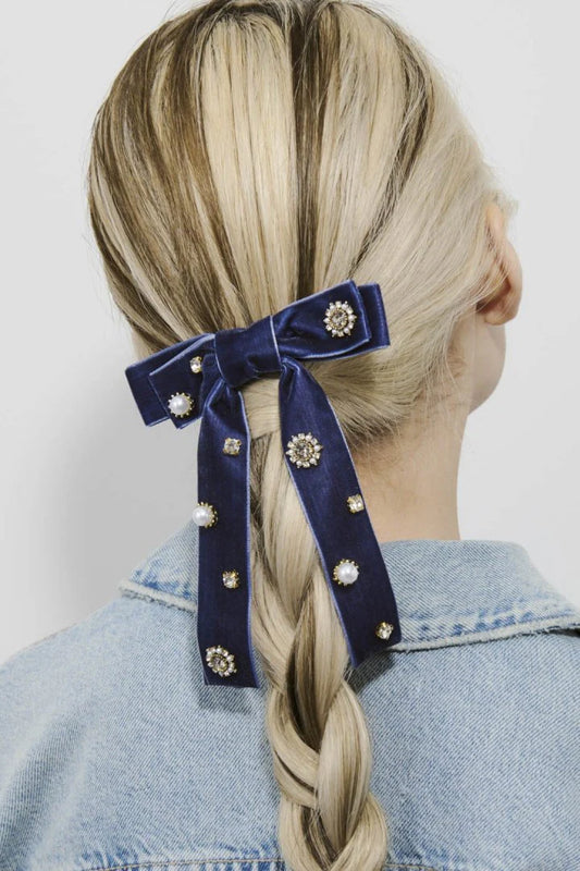 GOLDY Decorative Velour Ribbon Barrette