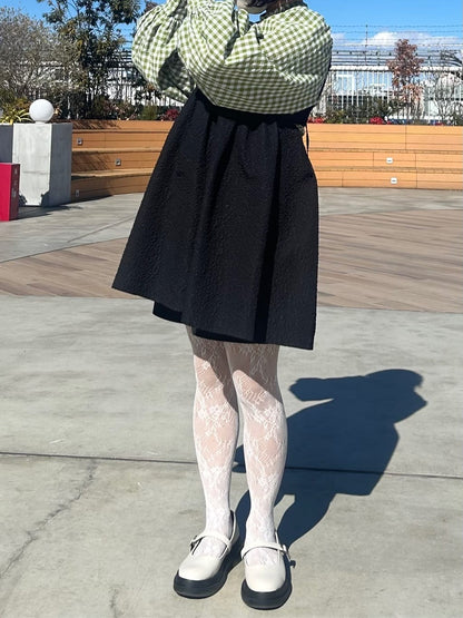 日本製 靴下屋 Lace flower tights