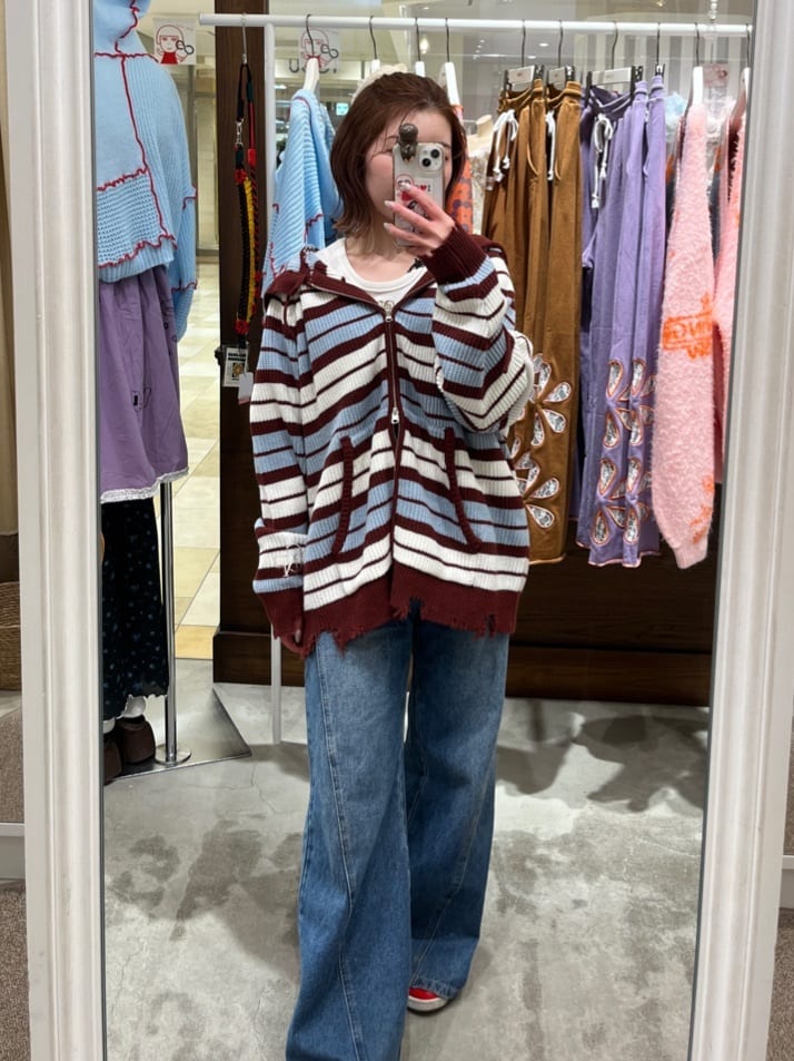 CIAOPANIC Ruffle邊帽Double Zip Knit Hoodie - Image 47