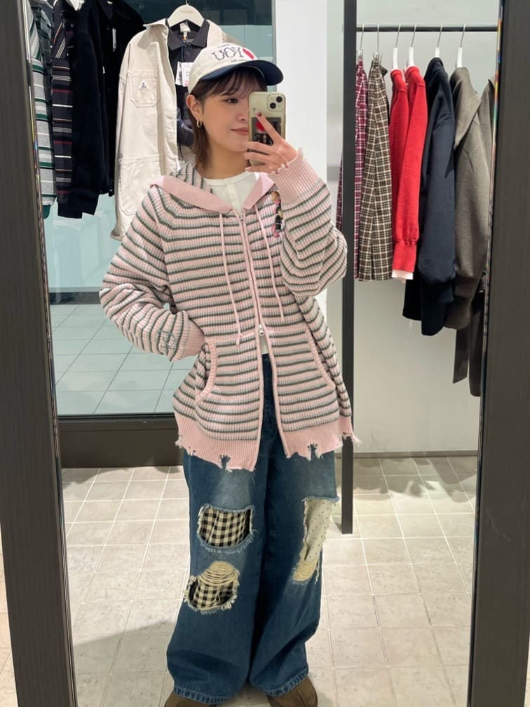 CIAOPANIC Ruffle邊帽Double Zip Knit Hoodie - Image 48