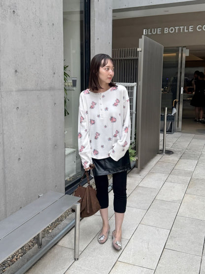 [純色/碎花] Kastane Back Design Waffle Henley Tee - Image 56