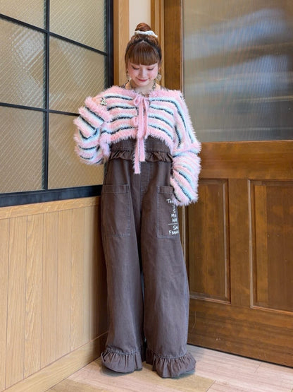 HELLO.SANFRANCISCO 2-Way Striped Cardigan with Ribbon - Image 40