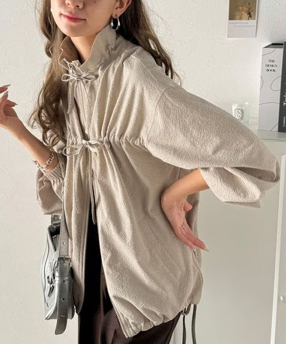 蝴蝶結雙拉鍊薄款外套🎀