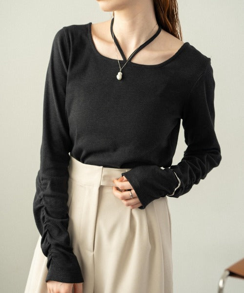 Hinari 綁帶掛頸混色上衣