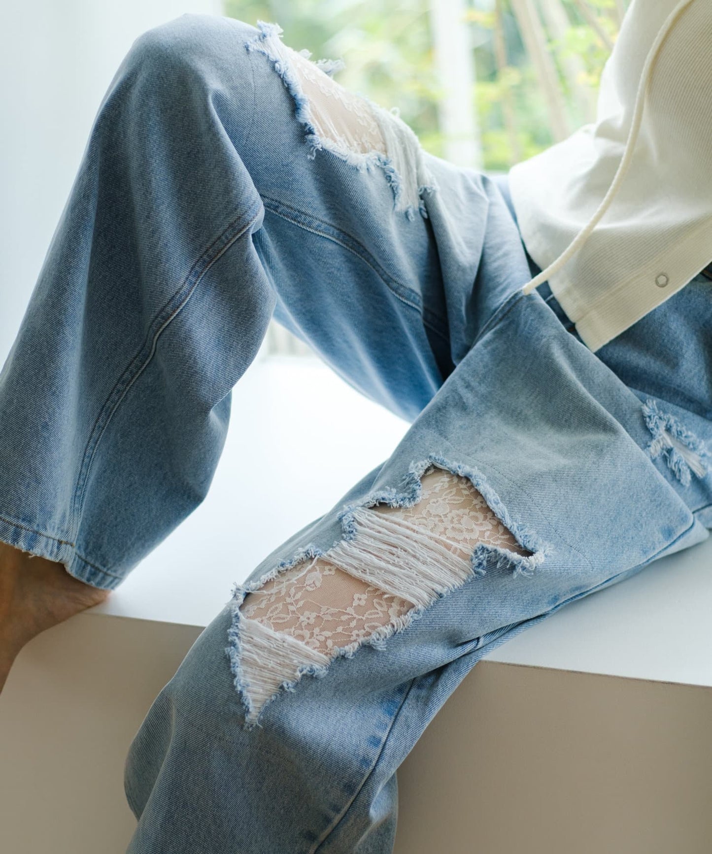 [大人氣] Kastane Lace Denim