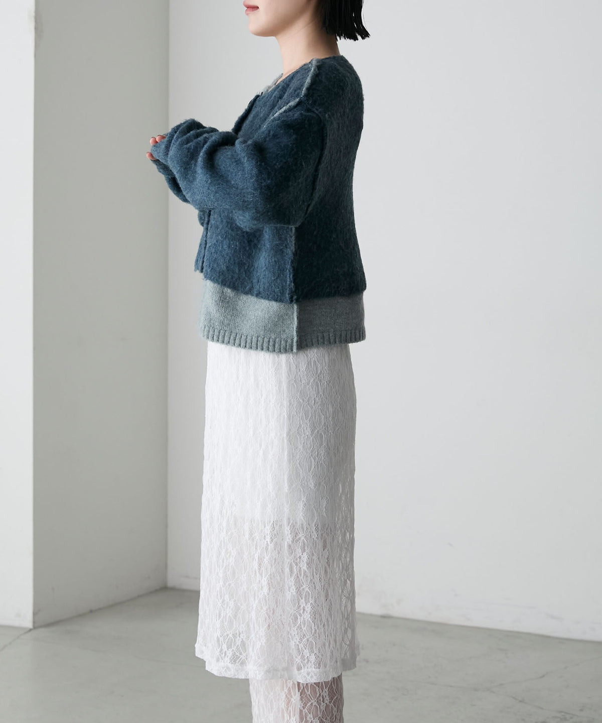 forksy. 假2件拼色短版cardigan - Image 111