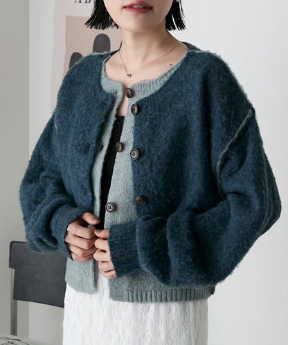 forksy. 假2件拼色短版cardigan - Image 68