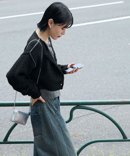 forksy. 假2件拼色短版cardigan - Image 12