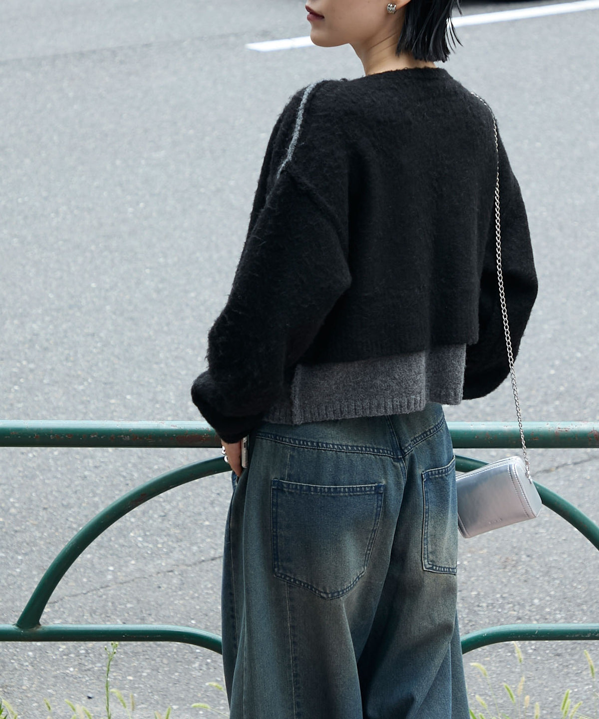 forksy. 假2件拼色短版cardigan - Image 13
