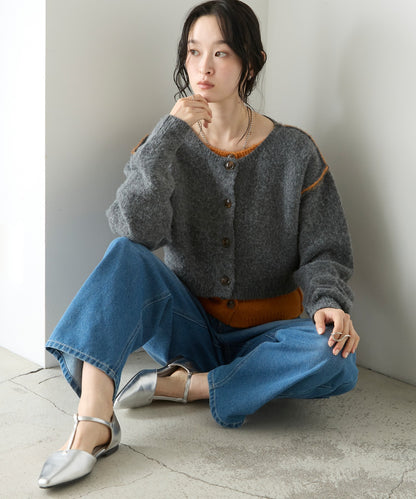 forksy. 假2件拼色短版cardigan - Image 60