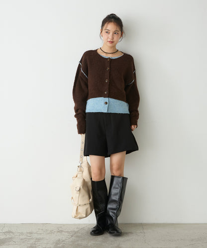forksy. 假2件拼色短版cardigan - Image 100