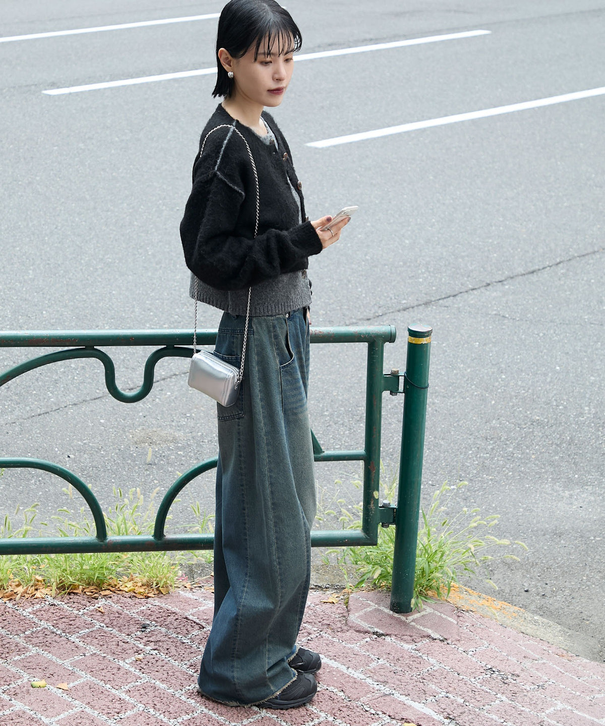forksy. 假2件拼色短版cardigan - Image 16
