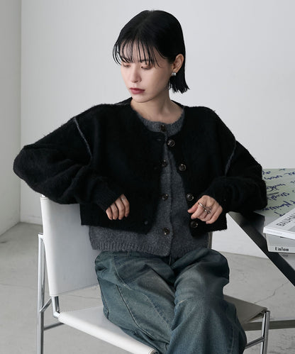 forksy. 假2件拼色短版cardigan - Image 23