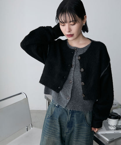 forksy. 假2件拼色短版cardigan - Image 24
