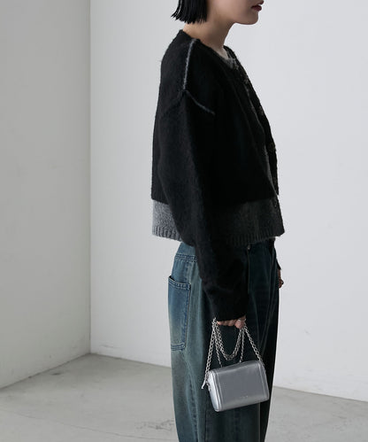 forksy. 假2件拼色短版cardigan - Image 27