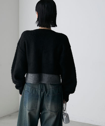 forksy. 假2件拼色短版cardigan - Image 28