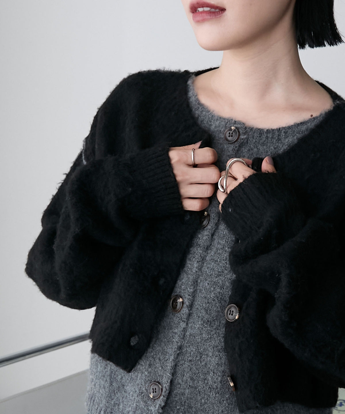 forksy. 假2件拼色短版cardigan - Image 29