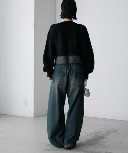 forksy. 假2件拼色短版cardigan - Image 33